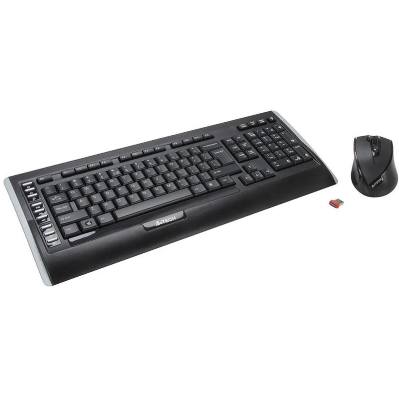 Комплект (клавиатура+мышь) A4Tech 9300F Black USB беспроводные Фото: 1
