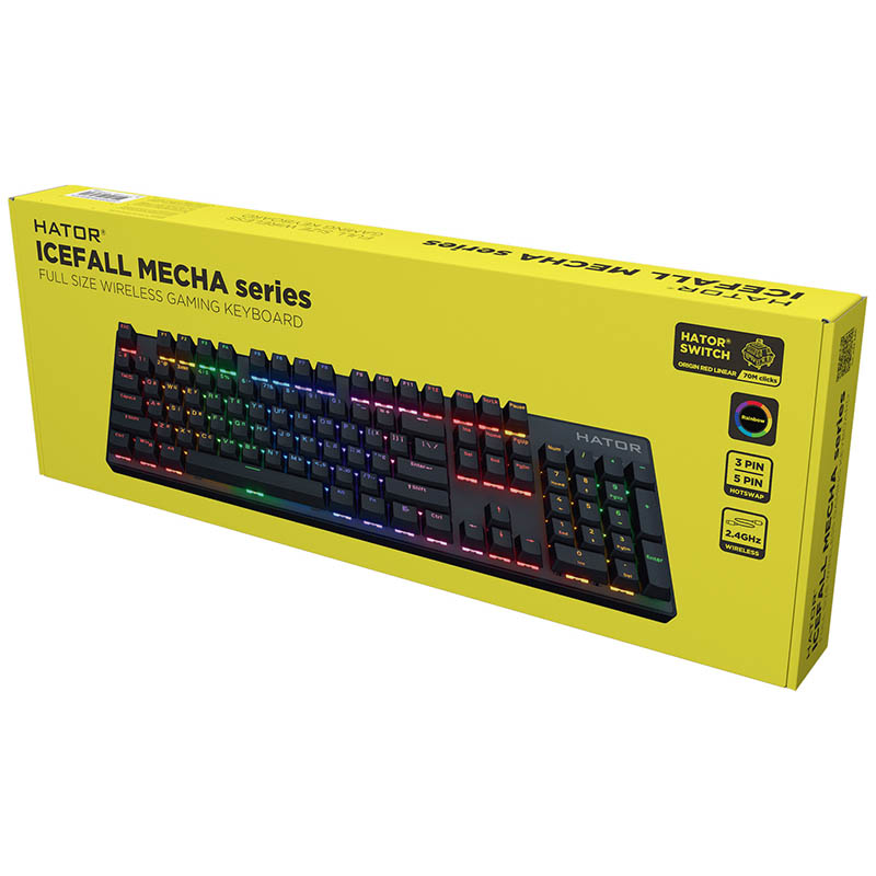 Клавиатура Hator Icefall Mecha Wireless Rainbow Black (HTK204UA) беспроводная Фото: 5