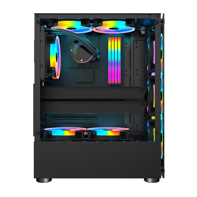 Компьютер 1stPlayer V2 A-4R1 Color LED Black: AMD Ryzen 5 7500F, GeForce RTX 4060, Midi-Tower. Фото: 2