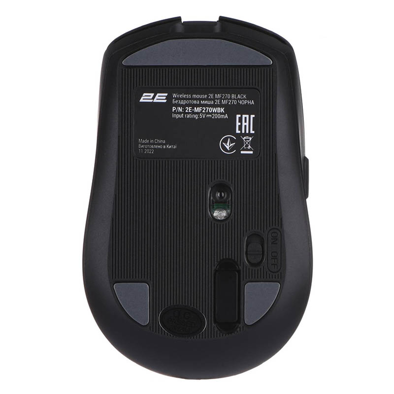 Мышь 2E MF270 Silent Rechargeable WL Black (2E-MF270WBK) беспроводная Фото: 4