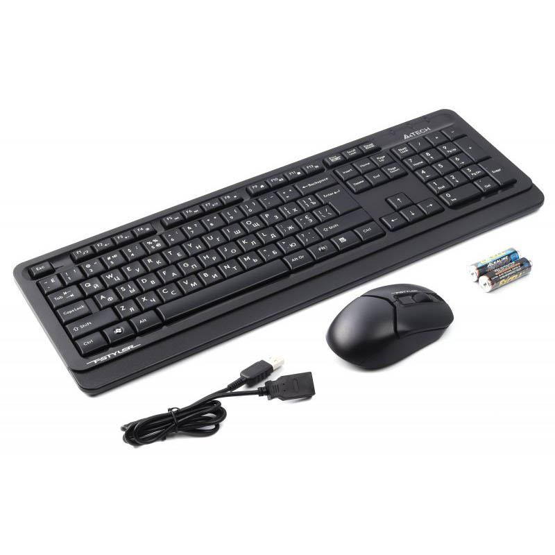 Комплект (клавиатура+мышь) A4Tech FG1012 Black USB беспроводные Фото: 1
