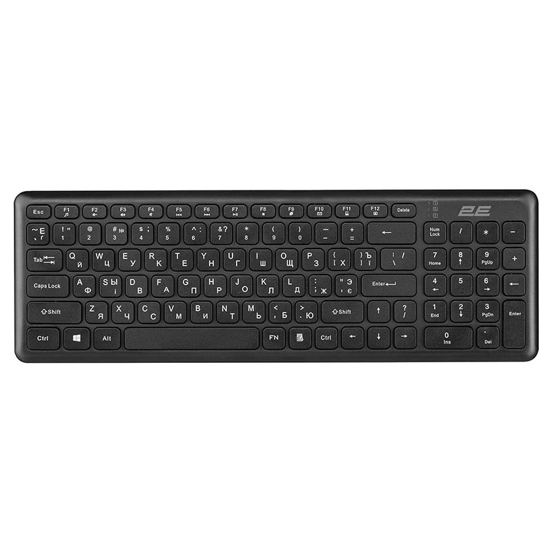 Клавиатура 2E KS230 Slim WL Ukr Black (2E-KS230WB) беспроводная