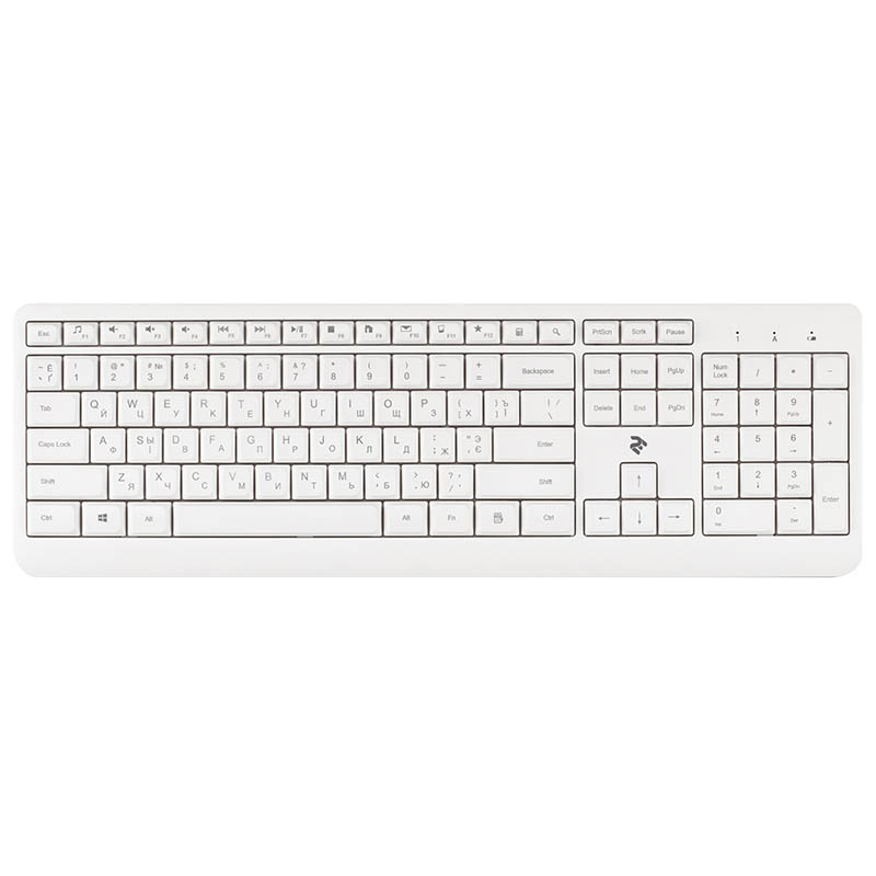 Клавіатура 2E KS220 WL Ukr White (2E-KS220WW) бездротова