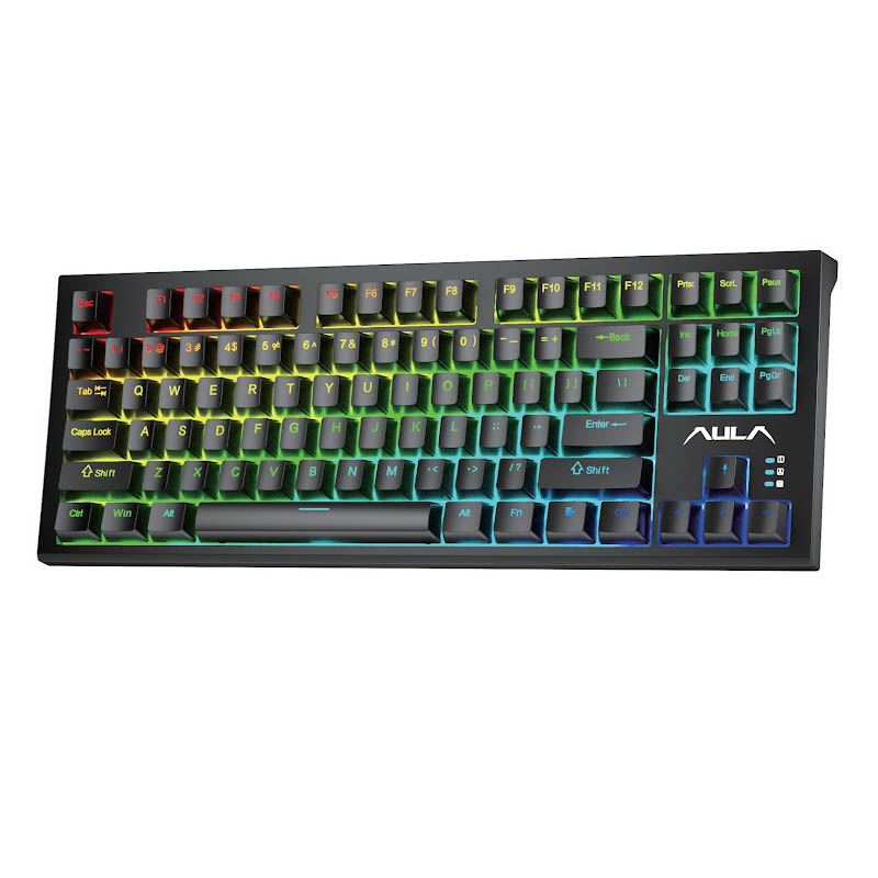 Клавиатура Aula Mechanical F3032 Black keycaps, plus 21 Yellow keys KRGD red (6948391204673)