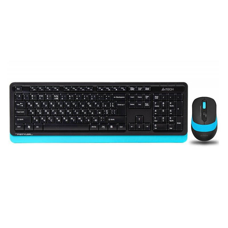 Комплект (клавиатура+мышь) A4Tech FG1010 Black/Blue USB беспроводные