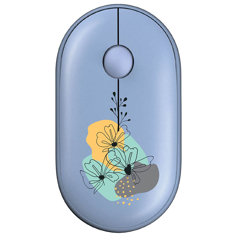 Мышь 2E MF300 Flora Mallow Silent WL BT Blue (2E-MF300WFLORABL) беспроводная